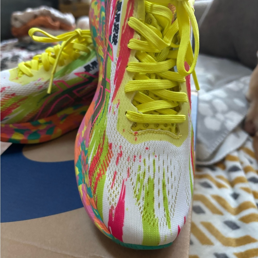 Asics Yellow and Pink Athletic Shoes Dynamic Design